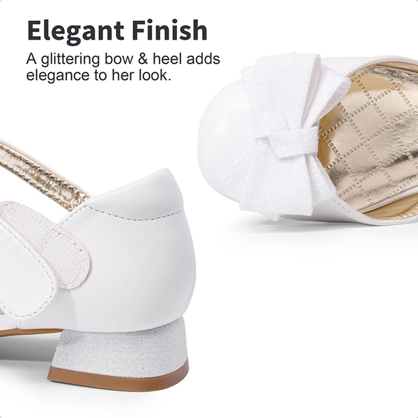 Low Heel Bow Ankle Strap Sandals - WHITE - 2